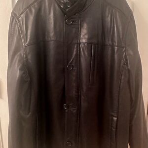 Marc New York Black Leather Military Jacket